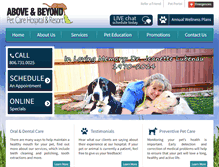 Tablet Screenshot of aboveandbeyondpets.com